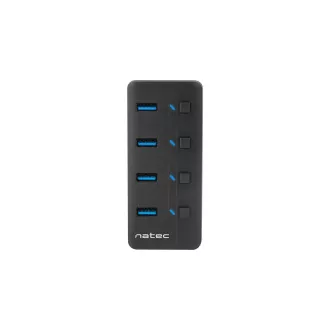Natec Mantis 2 aktív hub töltési funkcióval 4x USB 3.0 HUB, kapcsoló, hálózati adapter