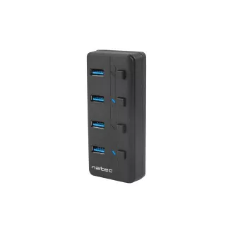 Natec Mantis 2 aktív hub töltési funkcióval 4x USB 3.0 HUB, kapcsoló, hálózati adapter