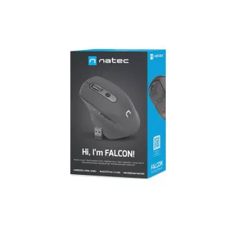 Natec Optikai egér FALCON/Office/Optikai/jobbkezes/3 200 DPI/Vezeték nélküli Bluetooth/fekete