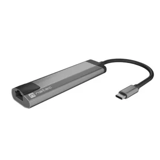 Natec multiport adapter FOWLER GO HUB 5in1, 2X USB 3.0 HUB, HDMI 4K, USB-C PD, RJ45