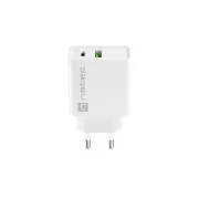 Univerzális töltő Natec RIBERA 20W 1X USB-A   1X USB-C, fehér színben