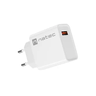 Univerzális töltő Natec RIBERA 18W 1X USB-A, fehér
