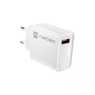 Univerzális töltő Natec RIBERA 18W 1X USB-A, fehér