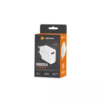 Univerzális töltő Natec RIBERA 18W 1X USB-A, fehér