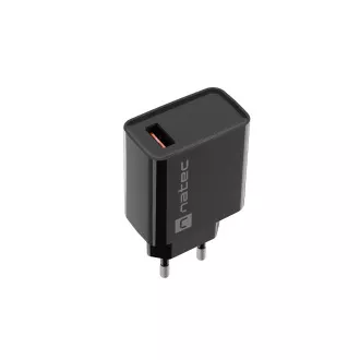 Natec RIBERA 18W 1X USB-A univerzális töltő, fekete színben