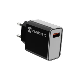 Natec RIBERA 18W 1X USB-A univerzális töltő, fekete színben