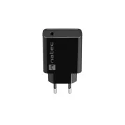 Natec RIBERA 20W 1X USB-C univerzális töltő, fekete