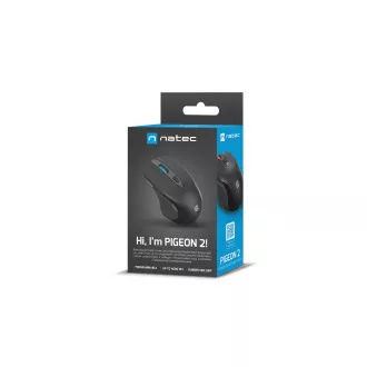 Natec Optikai egér PIGEON 2/4 000 DPI/Office/Optikai/4 000 DPI/Vezeték nélküli USB/Fekete