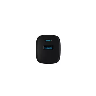 Univerzális USB-töltő Natec RIBERA GaN 30 W, 1X USB-A, 1X USB-C, fekete színű