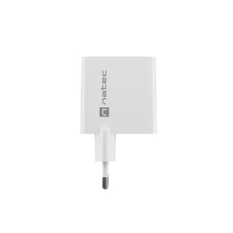 Univerzális USB töltő Natec RIBERA GaN 45W, 1X USB-A, 1X USB-C, fehér