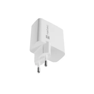 Univerzális USB töltő Natec RIBERA GaN 45W, 1X USB-A, 1X USB-C, fehér