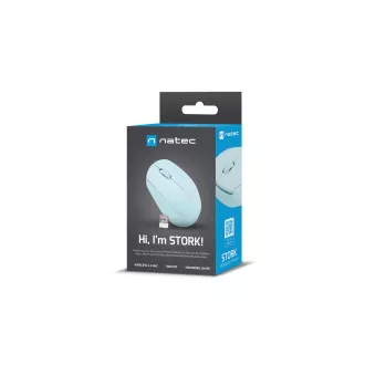 Egér Natec STORK/Office/Optikai/1 600 DPI/Vezeték nélküli USB/Kék