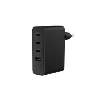 Univerzális USB töltő Natec GaN 100W, 3X USB-C, 1X USB-A, Fekete