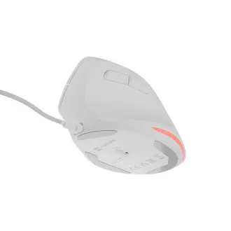 Natec CRAKE 2 PRO Függőleges egér/Vertikális/Optikus/Jobbkezes/12 400 DPI/Vezeték nélküli USB-A/Fehér