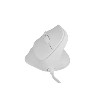 Natec CRAKE 2 PRO Függőleges egér/Vertikális/Optikus/Jobbkezes/12 400 DPI/Vezeték nélküli USB-A/Fehér