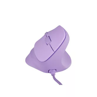 Natec CRAKE 2 PRO Függőleges egér/Vertikális/Optikus/Jobbkezes/12 400 DPI/Vezeték nélküli USB-A/Lila