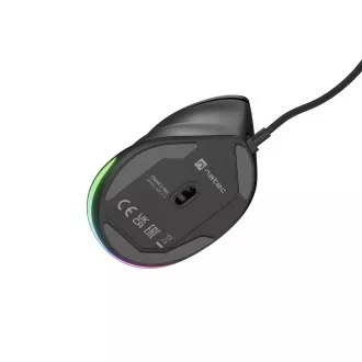 Natec CRAKE 2 PRO Függőleges egér/Vertikális/Optikus/Jobbkezes/12 400 DPI/Vezeték nélküli USB-A/Fekete