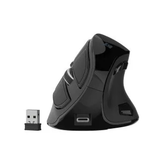 Natec EUPHONIE PRO függőleges vezeték nélküli egér / Függőleges / Blue Sense / Jobbkezesek számára / 2 400 DPI / USB BT / Fekete Natec EUPHONIE PRO függőleges vezeték nélküli egér / Függőleges / Blue Sense / Jobbkezesek számára / 2 400 DPI / USB BT / Fekete