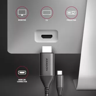 AXAGON RVC-HI2MC, USB-C -> HDMI 2.0a reduktor / kábel 1,8m, 4K/60Hz HDR10