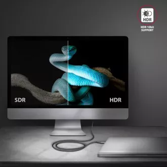 AXAGON RVC-HI2MC, USB-C -> HDMI 2.0a reduktor / kábel 1,8m, 4K/60Hz HDR10