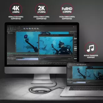 AXAGON RVC-HI2M, USB-C -> HDMI 2.0a reduktor/adapter, 4K/60Hz HDR10