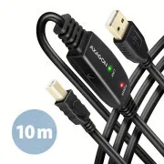 AXAGON ADR-210B, USB 2.0 A-M -> B-M aktív patch kábel, 10m