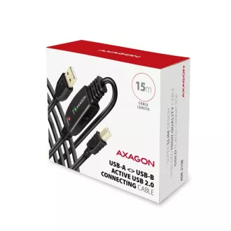 AXAGON ADR-215B, USB 2.0 A-M -> B-M aktív patch kábel, 15m