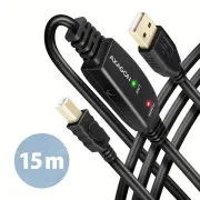 AXAGON ADR-215B, USB 2.0 A-M -> B-M aktív patch kábel, 15m