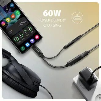AXAGON ADA-HCPD, USB-C 3,5 mm-es jack csatlakozóra - Hi-Res DAC audio adapter, 384 kHz/32 bit, sztereó, PD 60W 3A AXAGON ADA-HCPD, USB-C 3,5 mm-es jack csatlakozóra - Hi-Res DAC audio adapter, 384 kHz/32 bit, sztereó, PD 60W 3A