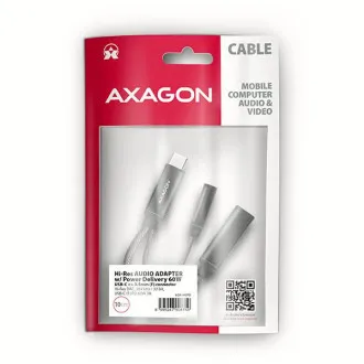 AXAGON ADA-HCPD, USB-C 3,5 mm-es jack csatlakozóra - Hi-Res DAC audio adapter, 384 kHz/32 bit, sztereó, PD 60W 3A AXAGON ADA-HCPD, USB-C 3,5 mm-es jack csatlakozóra - Hi-Res DAC audio adapter, 384 kHz/32 bit, sztereó, PD 60W 3A