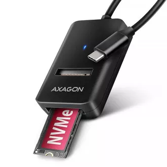 AXAGON ADM2-CM USB-C 10Gbps - M.2 NVMe és SATA SSD adapter, USB-C 10cm kábel
