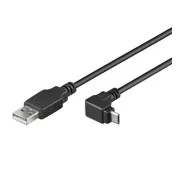 PremiumCord kábel micro USB 2.0, A-B, 90°, 3m