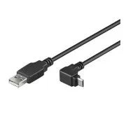 PremiumCord kábel micro USB 2.0, A-B, 90°, 3m