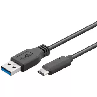 PremiumCord USB-C/male - USB 3.0 A/Male, fekete, 3m PremiumCord USB-C/male - USB 3.0 A/Male, fekete, 3m