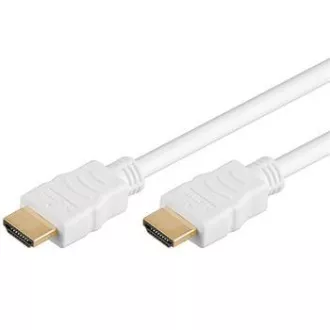 PremiumCord HDMI High Speed   Ethernet kábel, fehér, aranyozott csatlakozók, 10m
