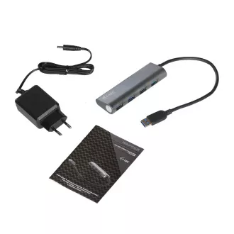 i-tec USB 3.0 fém töltő HUB 4 csatlakozóval