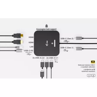 i-tec USB-C Dual HDMI dokkoló állomás Power Delivery 100W i-tec univerzális töltő 100W i-tec USB-C Dual HDMI dokkoló állomás Power Delivery 100W i-tec univerzális töltő 100W