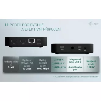 i-tec USB-C Dual HDMI dokkoló állomás Power Delivery 100W i-tec univerzális töltő 100W i-tec USB-C Dual HDMI dokkoló állomás Power Delivery 100W i-tec univerzális töltő 100W
