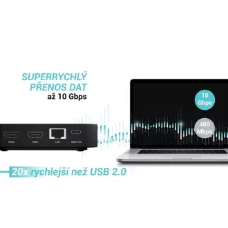 i-tec USB-C DP Dual HDMI dokkolóállomás, Power Delivery 100W