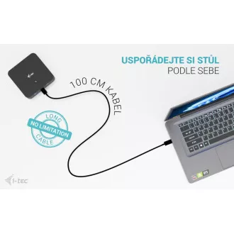 i-tec USB-C DP Dual HDMI dokkolóállomás, Power Delivery 100W
