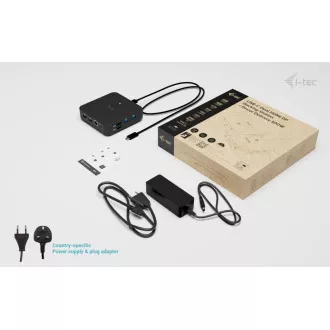 i-tec USB-C DP Dual HDMI dokkolóállomás, Power Delivery 100W   i-tec univerzális töltő 100W