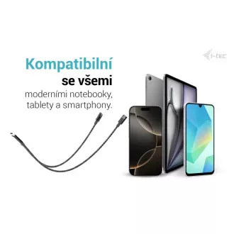 i-tec USB-C kábel elosztó Audio/Data, Power Delivery 100W