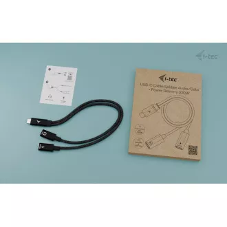 i-tec USB-C kábel elosztó Audio/Data, Power Delivery 100W