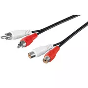 PremiumCord kábel 2x Cinch-2x Cinch, M/F 15m