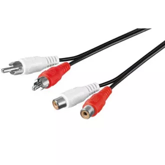 PremiumCord kábel 2x Cinch-2x Cinch, M/F 5m
