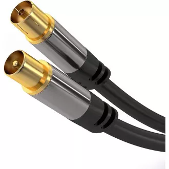 PremiumCord TV antenna HQ patch kábel M/F 75Ohm (135dB) 4x árnyékolva 1,5m PremiumCord TV antenna HQ patch kábel M/F 75Ohm (135dB) 4x árnyékolva 1,5m