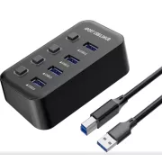 PremiumCord USB 3.2 Superspeed HUB 4 portos portváltókkal
