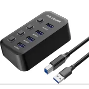 PremiumCord USB 3.2 Superspeed HUB 4 portos portváltókkal