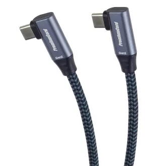 PremiumCord USB-C 2x hajlított kábel, 2m