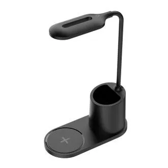 Platinet PDL1930B 3W dimmelhető LED asztali lámpa, vezeték nélküli töltéssel, fekete színben Platinet PDL1930B 3W dimmelhető LED asztali lámpa, vezeték nélküli töltéssel, fekete színben